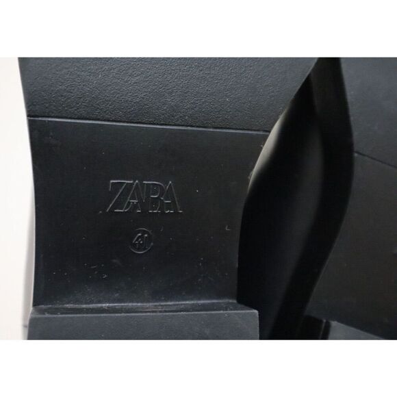 Zara 2052/612/040 Women's Sz 41 US 10 Black Leather Knee High Riding Boots - Picture 6 of 12